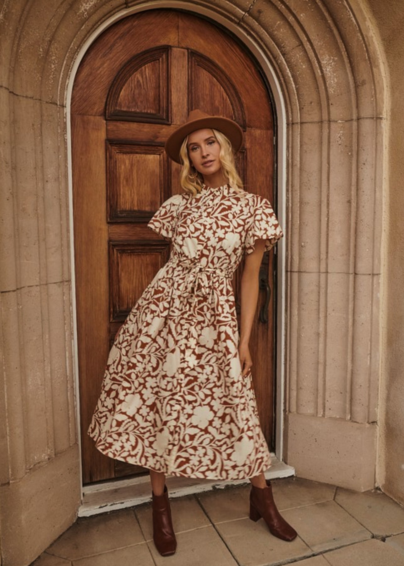Ayla, Womens Midi Dress, Bell Sleeve, Self Belt – BlushDesert