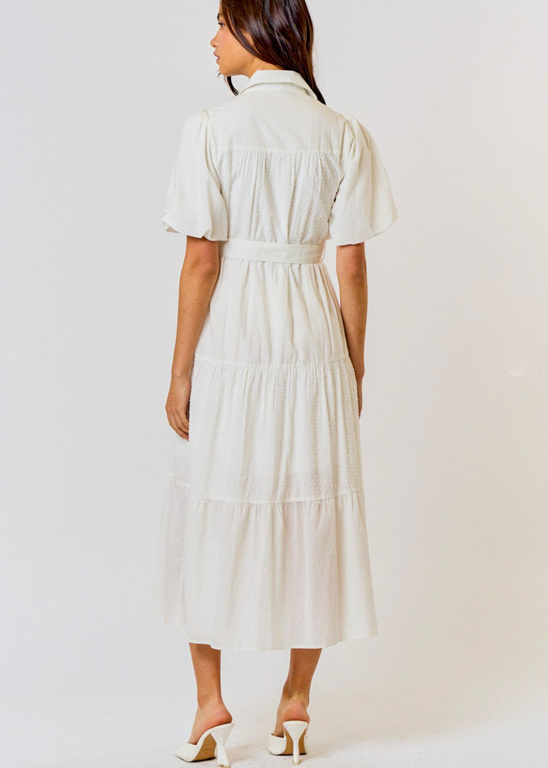 Frankie, Midi Dress, Shirt Dress, Puff Sleeve M