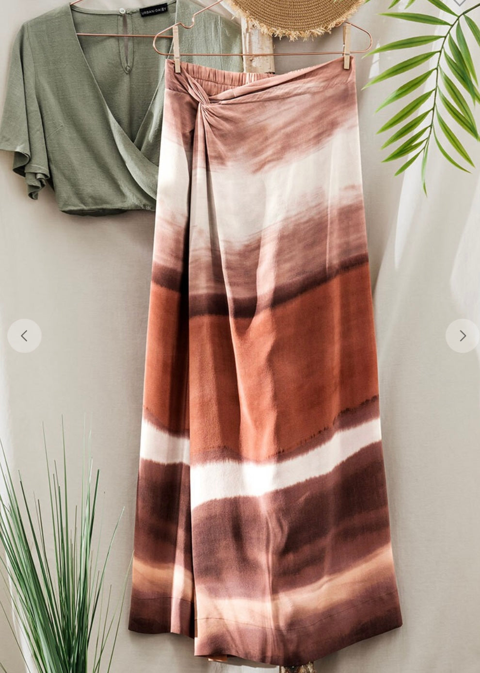 Earth tone tie dye skirt best sale